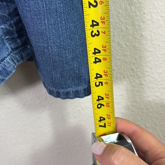 Abercrombie & Fitch Denim Blue Midi Dress Spaghetti Straps Button Front size L - Picture 3 of 7